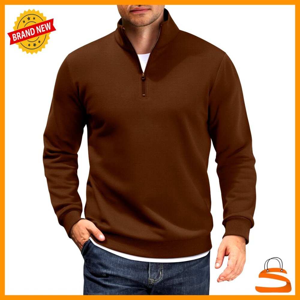 Quarter Zip Pullover Mock Neck Sweatshirt Lightweight Active Casual Long Sleeve